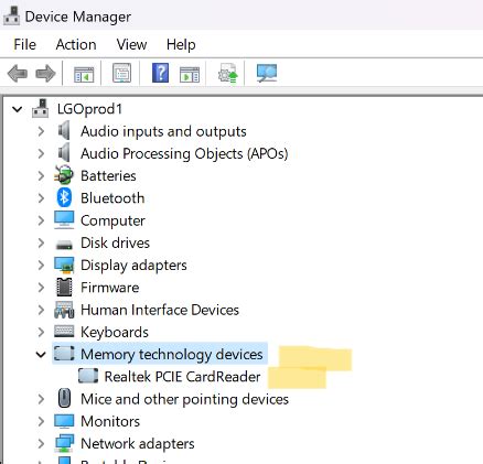Legion Go RealTek Card Reader Beta Driver .